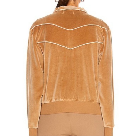 Nili Lotan Women's Andreas Velour Track Jacket Size XS Color tan White - Picture 8 of 12